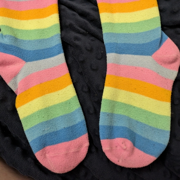 Washed not worn, rainbow thigh high socks perfect condition - Picture 2 of 5